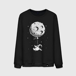 Свитшот хлопковый мужской Moon balloon, цвет: черный