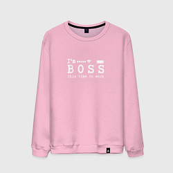 Свитшот хлопковый мужской Boss this time to work, цвет: светло-розовый