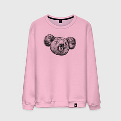 Свитшот хлопковый мужской Коала морда, цвет: светло-розовый