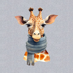 Свитшот хлопковый мужской Жираф в шарфе Осень, цвет: меланж — фото 2