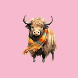 Свитшот хлопковый мужской Буйвол в шарфе, цвет: светло-розовый — фото 2