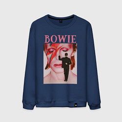 Свитшот хлопковый мужской David Bowie 90 Aladdin Sane, цвет: тёмно-синий