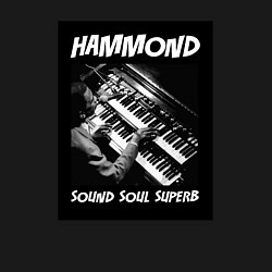 Свитшот хлопковый мужской Hammond - Sound Soul Superb, цвет: черный — фото 2