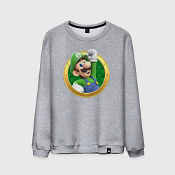 Свитшот хлопковый мужской Луиджи значок, цвет: меланж