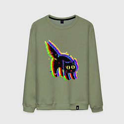 Мужской свитшот Глюк кот - Technical Glitch