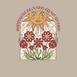 Свитшот хлопковый мужской Happiness blooms from within, цвет: миндальный — фото 2