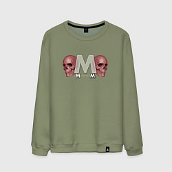 Свитшот хлопковый мужской Depeche Mode - Skulls Memento Mori, цвет: авокадо