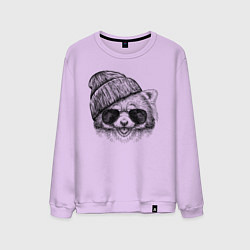 Мужской свитшот Красная панда в очках