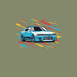 Свитшот хлопковый мужской Nissan Skyline R32 GTR, цвет: авокадо — фото 2