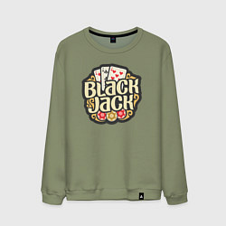 Свитшот хлопковый мужской Blackjack, цвет: авокадо