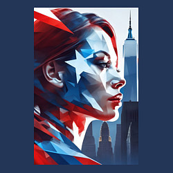 Свитшот хлопковый мужской Девушка и Нью-Йорк - двойная экспозиция, цвет: тёмно-синий — фото 2