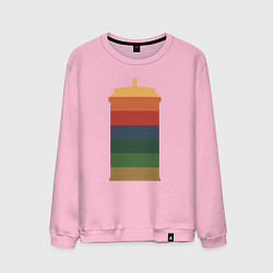 Свитшот хлопковый мужской Color tardis, цвет: светло-розовый