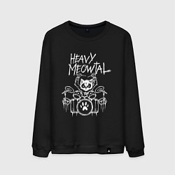 Мужской свитшот Heavy Meowtal - кошачья музыка