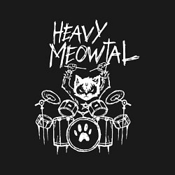 Свитшот хлопковый мужской Heavy Meowtal - кошачья музыка, цвет: черный — фото 2