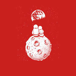 Свитшот хлопковый мужской Love in space, цвет: красный — фото 2