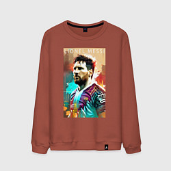 Свитшот хлопковый мужской Lionel Messi - football - striker, цвет: кирпичный