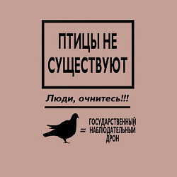 Свитшот хлопковый мужской Птицы не существуют, цвет: пыльно-розовый — фото 2