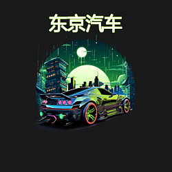 Свитшот хлопковый мужской Токийский драйв, цвет: черный — фото 2