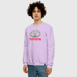 Свитшот хлопковый мужской Toyota sport auto brend, цвет: лаванда — фото 2