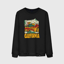 Свитшот хлопковый мужской California mountains, цвет: черный