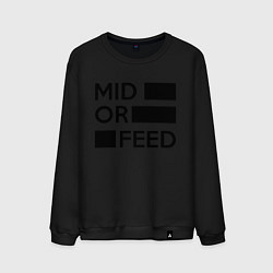 Свитшот хлопковый мужской Mid or feed, цвет: черный