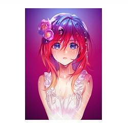 Свитшот хлопковый мужской Anime Girl refflex, цвет: белый — фото 2