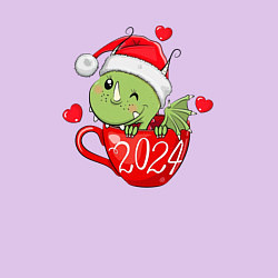 Свитшот хлопковый мужской Дракончик в кружке 2024, цвет: лаванда — фото 2