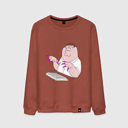 Свитшот хлопковый мужской Питер Гриффен с длинными ногтями, цвет: кирпичный