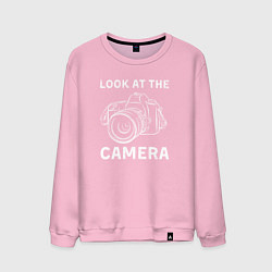 Свитшот хлопковый мужской Смотри в камеру, цвет: светло-розовый