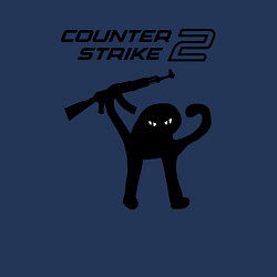 Свитшот хлопковый мужской Counter strike 2 мем, цвет: тёмно-синий — фото 2
