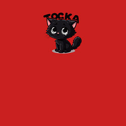 Свитшот хлопковый мужской Тоскующий котенок, цвет: красный — фото 2