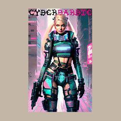 Свитшот хлопковый мужской Cyber Barbie - fantasy - neural network, цвет: миндальный — фото 2