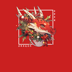 Свитшот хлопковый мужской Christmas red dragon, цвет: красный — фото 2
