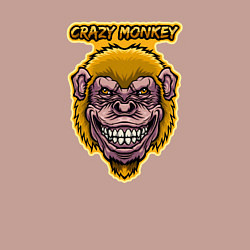 Свитшот хлопковый мужской Yellow crazy monkey, цвет: пыльно-розовый — фото 2