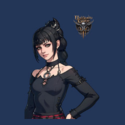 Свитшот хлопковый мужской Shadowheart - балдурс гейт 3, цвет: тёмно-синий — фото 2