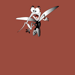 Свитшот хлопковый мужской Напуганный-комар, цвет: кирпичный — фото 2