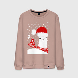 Мужской свитшот Лама в шапочке и шарфе