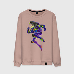 Свитшот хлопковый мужской Био-робот евангелион 01, цвет: пыльно-розовый