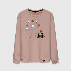 Свитшот хлопковый мужской Stay spooky, цвет: пыльно-розовый