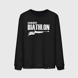 Свитшот хлопковый мужской Biathlon - снайпер, цвет: черный
