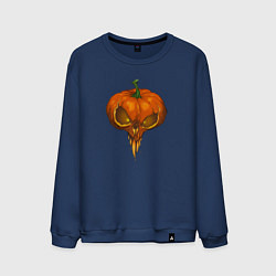 Свитшот хлопковый мужской Halloween pumpkin, цвет: тёмно-синий