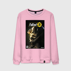 Свитшот хлопковый мужской Fallout 76 - game poster, цвет: светло-розовый