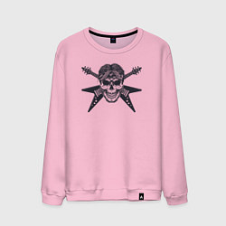 Свитшот хлопковый мужской Skull rock, цвет: светло-розовый