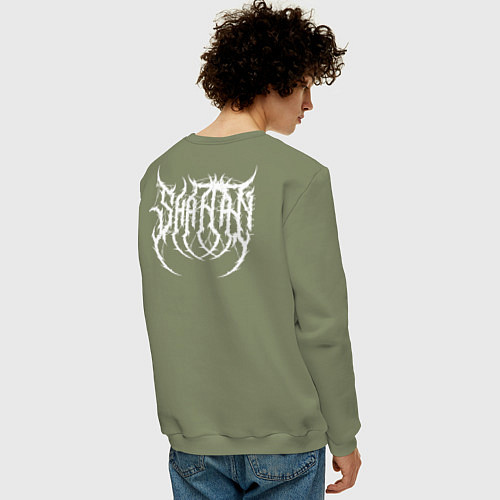 Мужской свитшот Death metal ImSHAITAN logo / Авокадо – фото 4