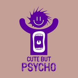 Свитшот хлопковый мужской Cute but psycho inscription, цвет: пыльно-розовый — фото 2
