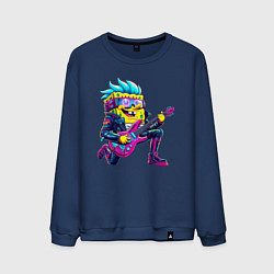 Мужской свитшот Губка Боб - рок гитарист - нейросеть