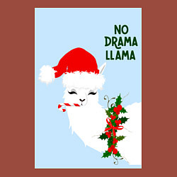 Свитшот хлопковый мужской Лама Санта Клаус no drama llama, цвет: кирпичный — фото 2