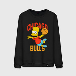 Свитшот хлопковый мужской Чикаго Буллз Барт Симпсон, цвет: черный