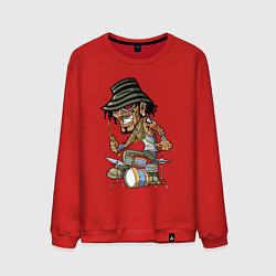 Свитшот хлопковый мужской Tatoo drummer, цвет: красный
