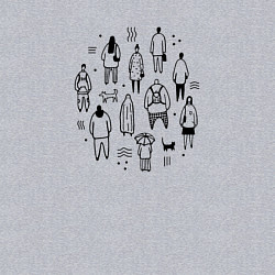 Свитшот хлопковый мужской Люди и привидение, цвет: меланж — фото 2